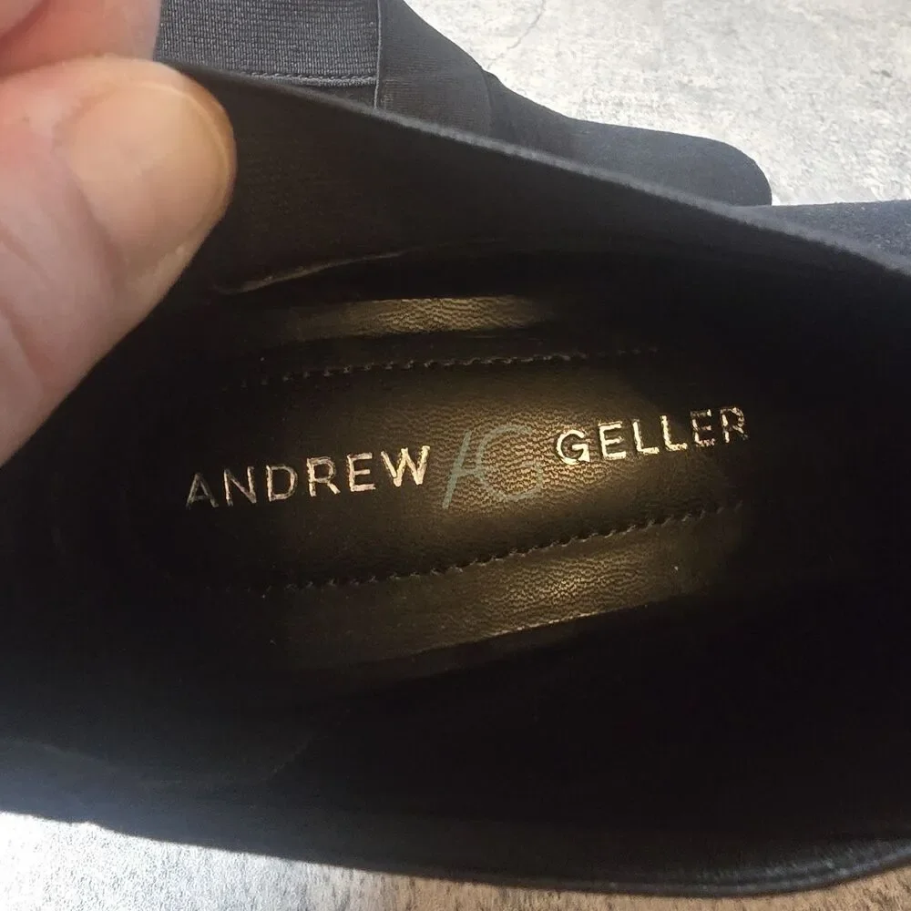 ANDREW GELLER Womens Size 10 M Black Pull On Faux Leather Kell Bootie Shoes